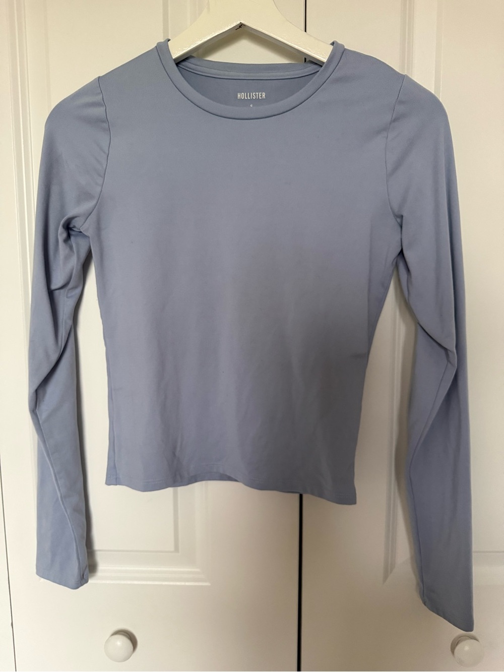 Hollister Longsleeve Contour Basic Top Baby Blue Size S